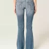 Low-Rise Distressed Medium Wash Bootcut Jeans