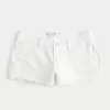 Low-Rise Distressed White Denim Mini Shorts Low-Rise Distressed White Denim Mini Shorts