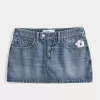 Low-Rise Embroidered Denim Mini Skort Low-Rise Embroidered Denim Mini Skort