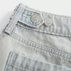 Low-Rise Light Wash Adjustable Waistband Baggy Jort