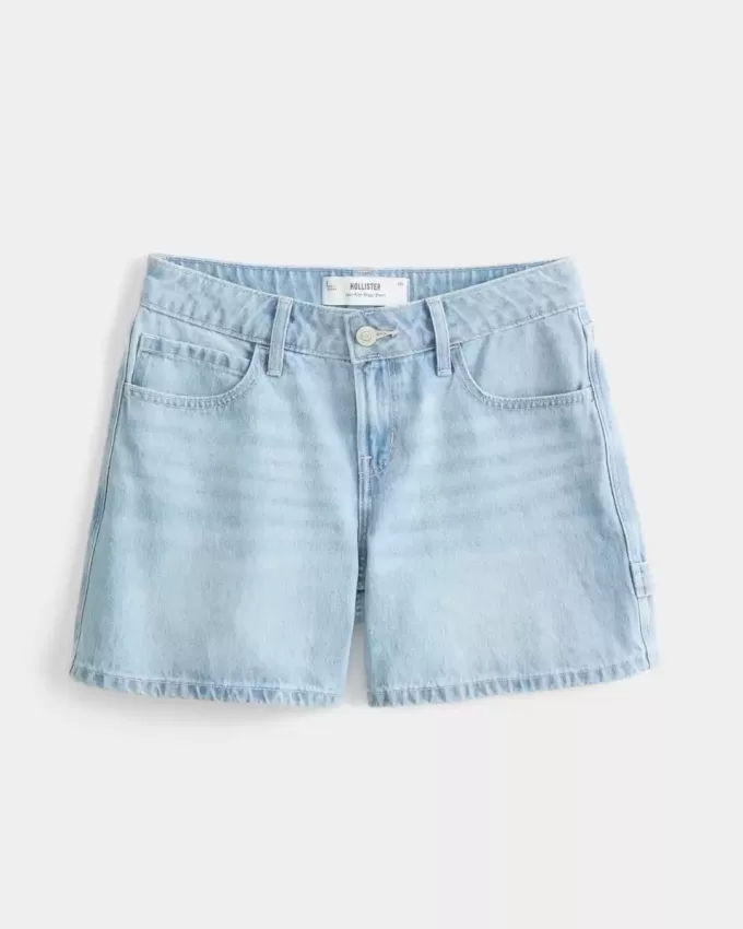 Low-Rise Light Wash Baggy Denim Carpenter Shorts 5″ Low-Rise Light Wash Baggy Denim Carpenter Shorts 5″