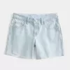 Low-Rise Light Wash Baggy Denim Shorts 5″