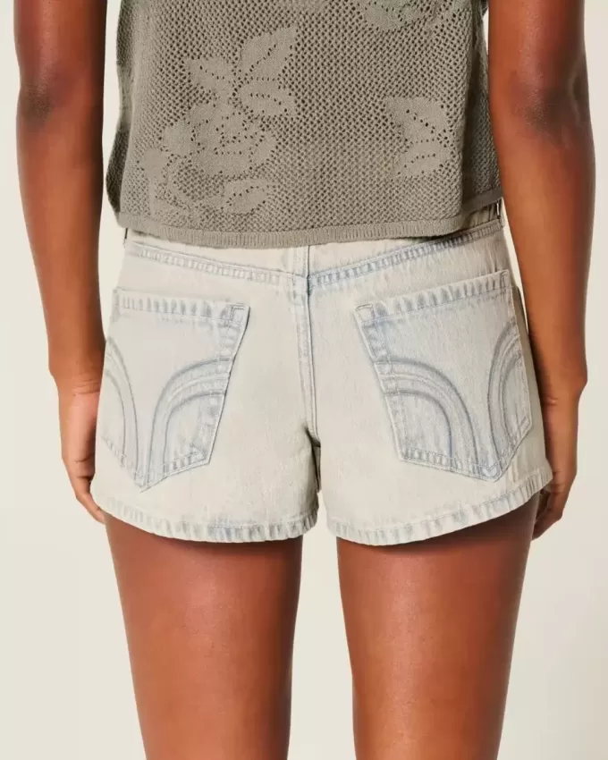 Low-Rise Light Wash Denim Mini Shorts Low-Rise Light Wash Denim Mini Shorts