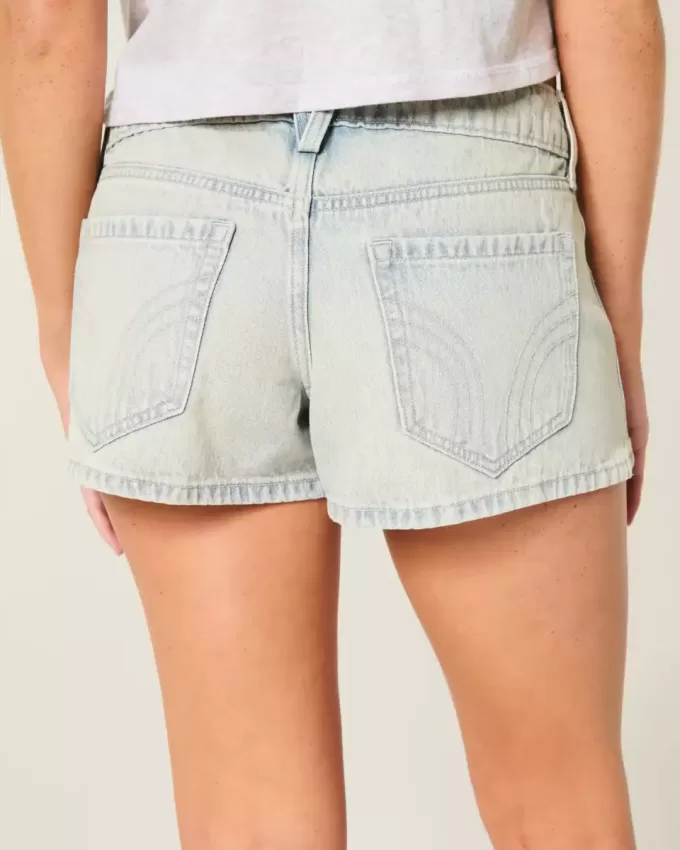 Low-Rise Light Wash Denim Mini Shorts Low-Rise Light Wash Denim Mini Shorts