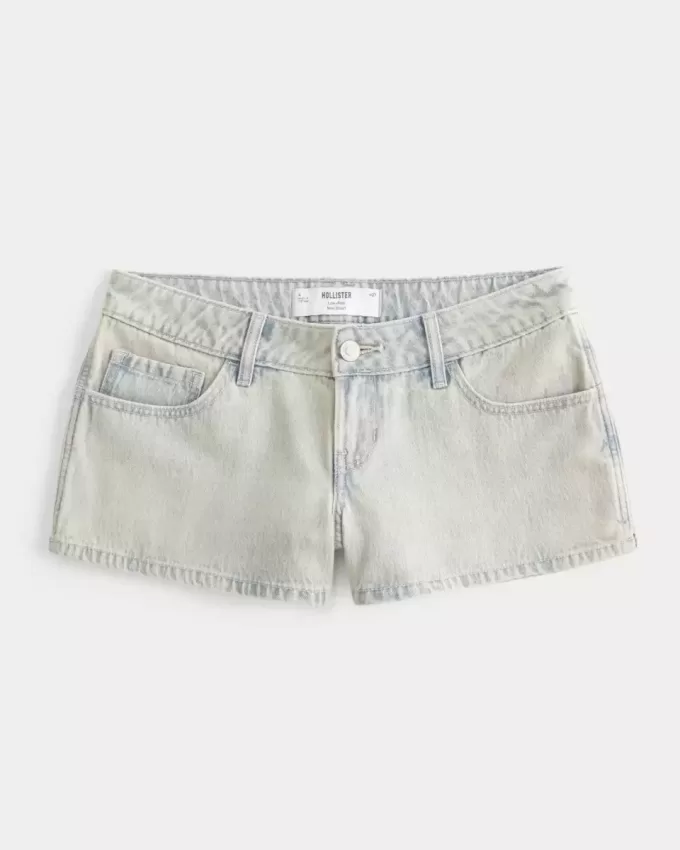 Low-Rise Light Wash Denim Mini Shorts Low-Rise Light Wash Denim Mini Shorts