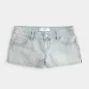 Low-Rise Light Wash Denim Mini Shorts Low-Rise Light Wash Denim Mini Shorts