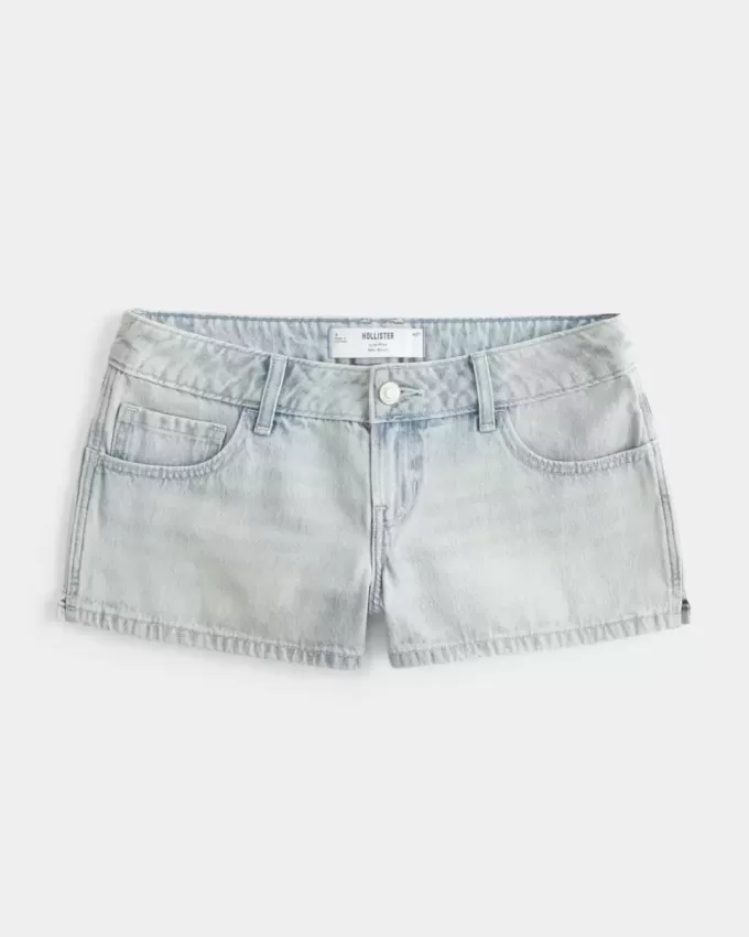 Low-Rise Light Wash Denim Mini Shorts Low-Rise Light Wash Denim Mini Shorts
