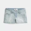 Low-Rise Light Wash Denim Shortie Shorts Low-Rise Light Wash Denim Shortie Shorts