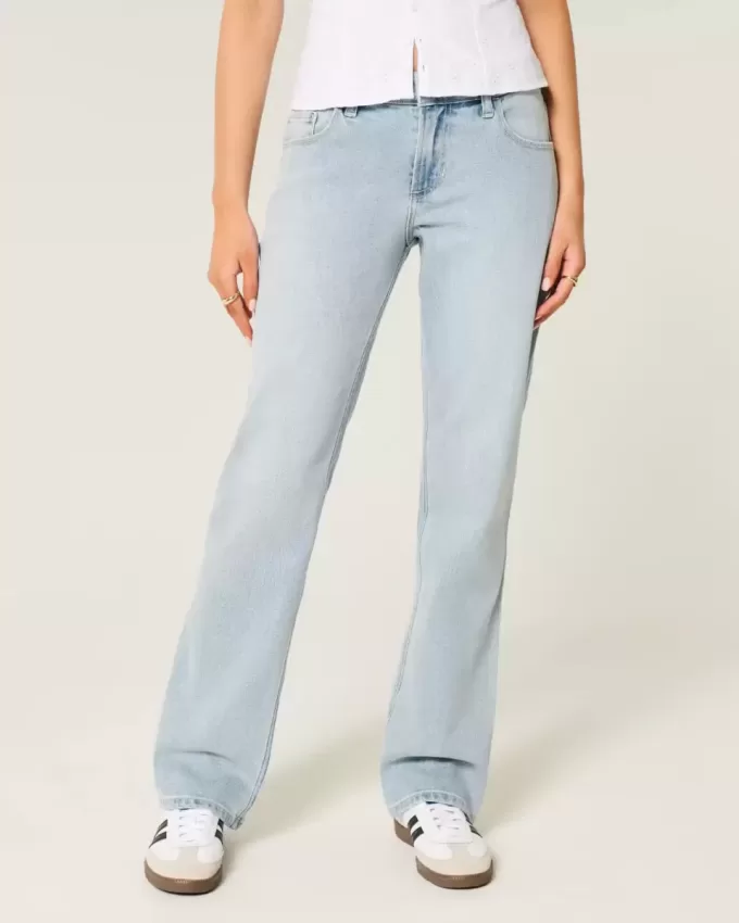 Low-Rise Light Wash Relaxed Straight Jeans Low-Rise Light Wash Relaxed Straight Jeans