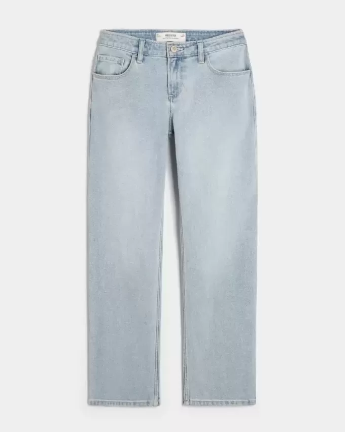 Low-Rise Light Wash Relaxed Straight Jeans Low-Rise Light Wash Relaxed Straight Jeans