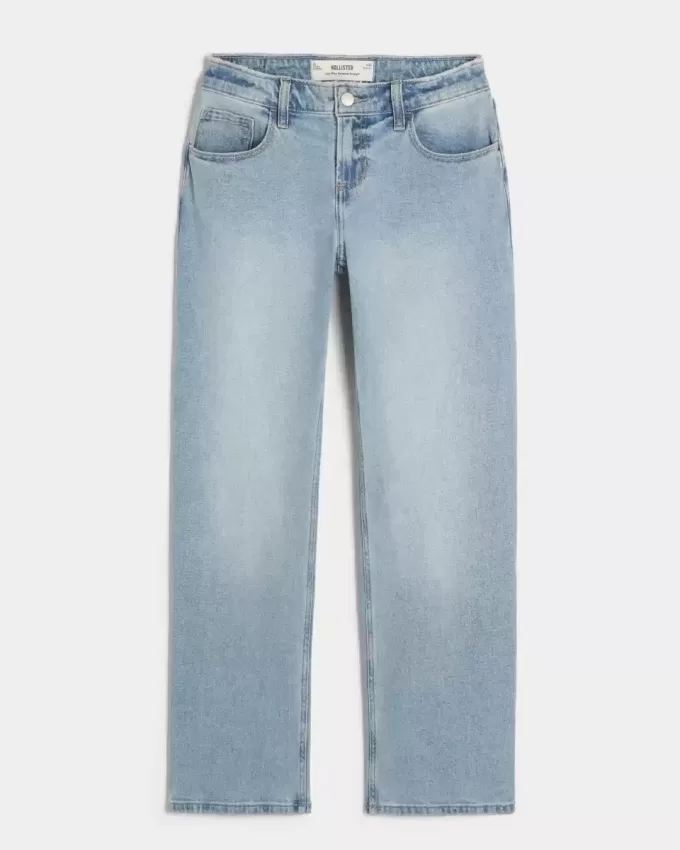 Low-Rise Light Wash Relaxed Straight Jeans Low-Rise Light Wash Relaxed Straight Jeans