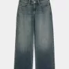 Low-Rise Medium Wash Baggy Jeans