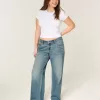 Low-Rise Medium Wash Baggy Jeans