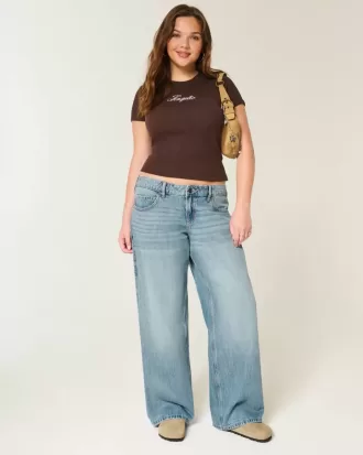 Low-Rise Medium Wash Baggy Jeans