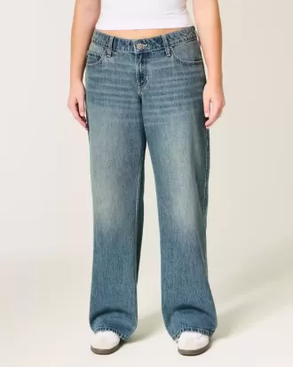 Low-Rise Medium Wash Baggy Jeans