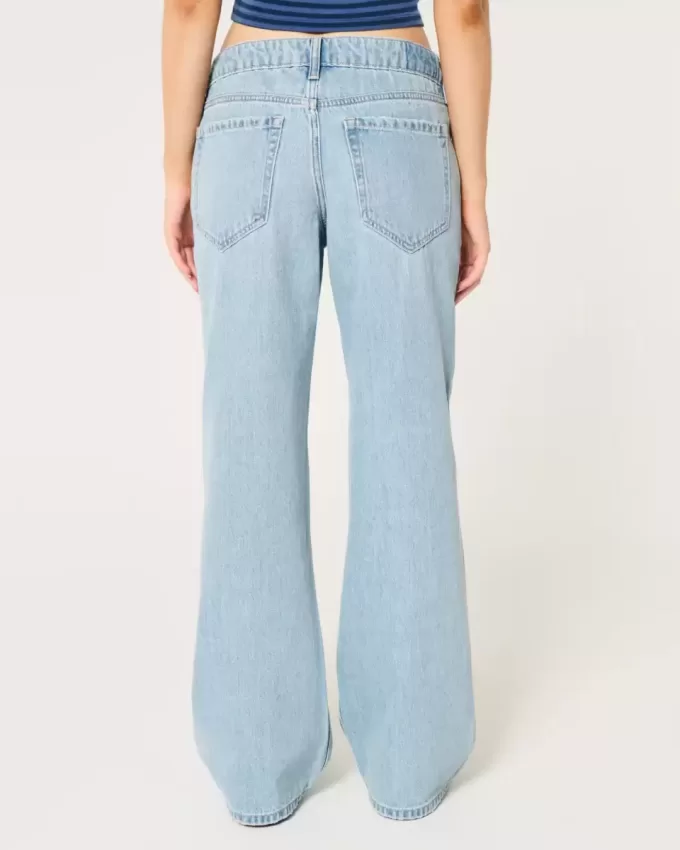 Low-Rise Medium Wash Baggy Jeans