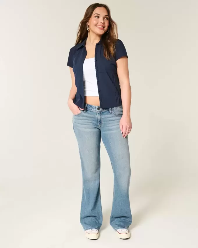 Low-Rise Medium Wash Bootcut Jeans