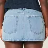 Low-Rise Medium Wash Denim Mini Skort Low-Rise Medium Wash Denim Mini Skort