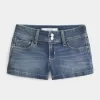 Low-Rise Medium Wash Denim Shortie Shorts