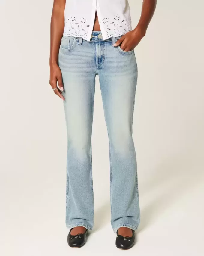 Low-Rise Medium Wash Embroidered Butterfly Bootcut Jeans Low-Rise Medium Wash Embroidered Butterfly Bootcut Jeans