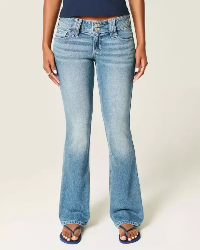 Low-Rise Medium Wash Embroidered Florals Bootcut Jeans Low-Rise Medium Wash Embroidered Florals Bootcut Jeans