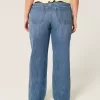 Low-Rise Medium Wash Loose Jeans