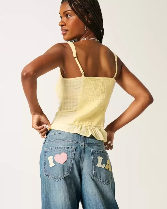 Low-Rise Medium Wash Los Angeles Graphic Baggy Jeans Low-Rise Medium Wash Los Angeles Graphic Baggy Jeans