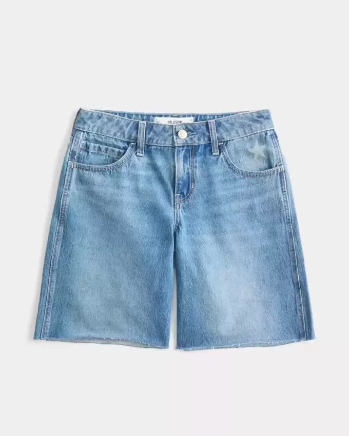 Low-Rise Medium Wash Number Graphic Baggy Jort Low-Rise Medium Wash Number Graphic Baggy Jort