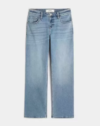 Low-Rise Medium Wash Relaxed Straight Jeans Low-Rise Medium Wash Relaxed Straight Jeans