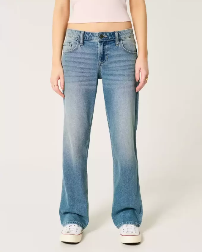 Low-Rise Medium Wash Relaxed Straight Jeans Low-Rise Medium Wash Relaxed Straight Jeans