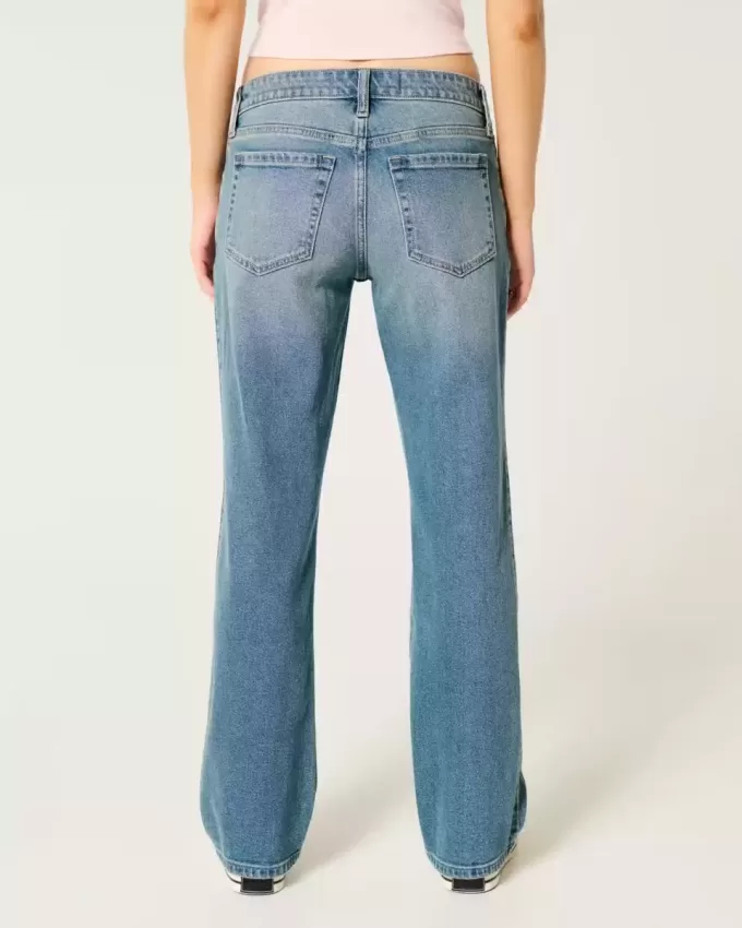 Low-Rise Medium Wash Relaxed Straight Jeans Low-Rise Medium Wash Relaxed Straight Jeans