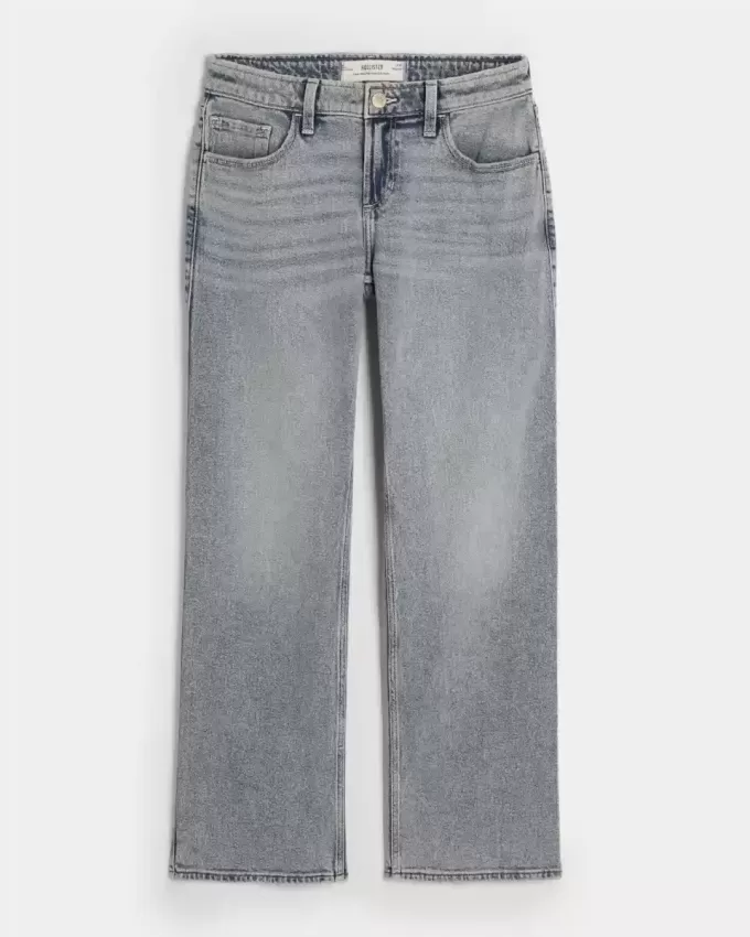 Low-Rise Medium Wash Relaxed Straight Jeans Low-Rise Medium Wash Relaxed Straight Jeans