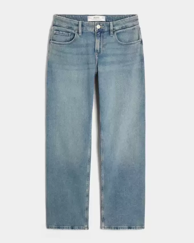 Low-Rise Medium Wash Relaxed Straight Jeans Low-Rise Medium Wash Relaxed Straight Jeans