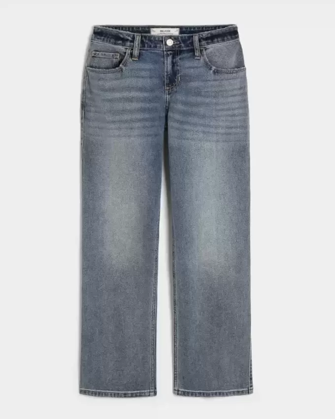 Low-Rise Medium Wash Relaxed Straight Jeans Low-Rise Medium Wash Relaxed Straight Jeans