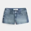 Low-Rise Medium Wash Shortie Shorts