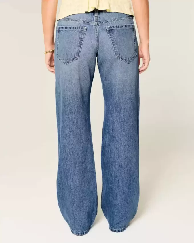 Low-Rise Medium Wash Studded Hearts Baggy Jeans Low-Rise Medium Wash Studded Hearts Baggy Jeans