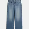 Low-Rise Medium Wash Studded Hearts Baggy Jeans Low-Rise Medium Wash Studded Hearts Baggy Jeans