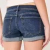 Low-Rise Ripped Dark Wash Denim Shortie Shorts Low-Rise Ripped Dark Wash Denim Shortie Shorts