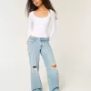 Low-Rise Ripped Light Wash Baggy Jeans Low-Rise Ripped Light Wash Baggy Jeans