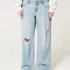 Low-Rise Ripped Light Wash Baggy Jeans Low-Rise Ripped Light Wash Baggy Jeans