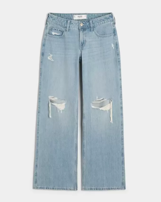 Low-Rise Ripped Light Wash Baggy Jeans Low-Rise Ripped Light Wash Baggy Jeans