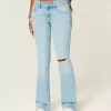 Low-Rise Ripped Light Wash Embroidered Bootcut Jeans Low-Rise Ripped Light Wash Embroidered Bootcut Jeans