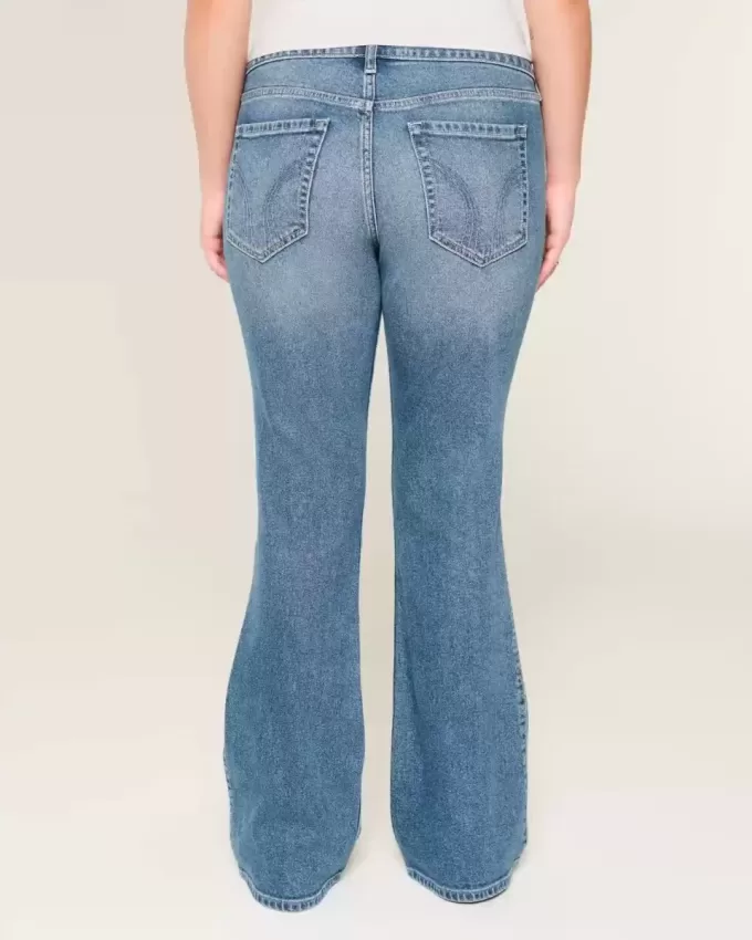 Low-Rise Ripped Medium Wash Bootcut Jeans