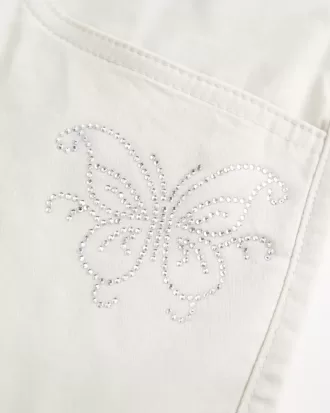 Low-Rise Shine Butterfly Twill Mini Skort