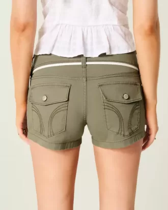 Low-Rise Shoelace Waist Poplin Shortie Shorts Low-Rise Shoelace Waist Poplin Shortie Shorts