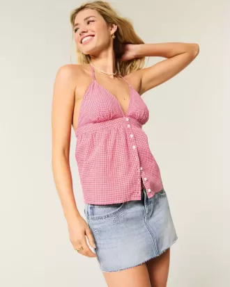 Low-Rise Star Embroidered Denim Mini Skort