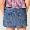 Low-Rise Studded Denim Mini Skort Low-Rise Studded Denim Mini Skort