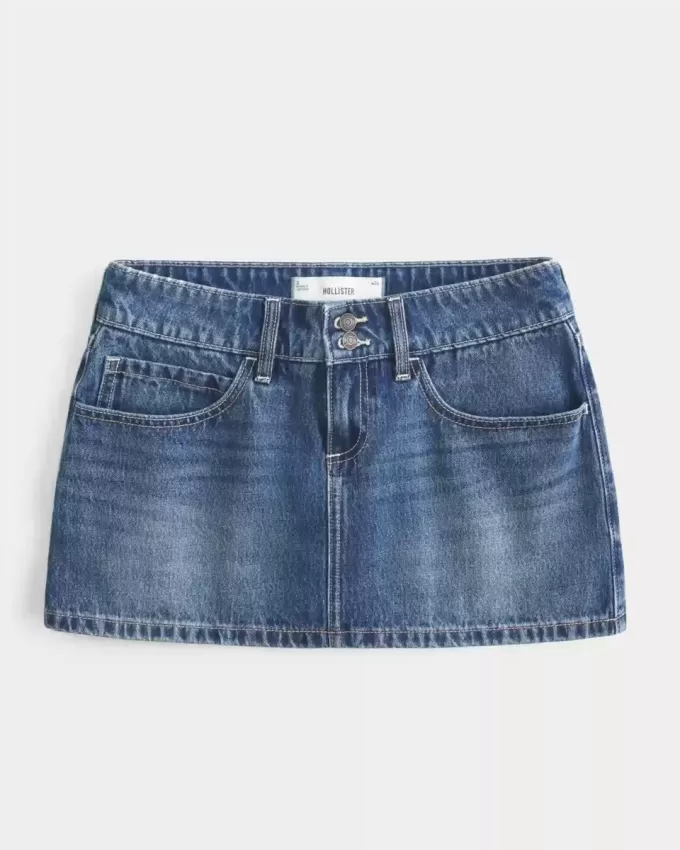 Low-Rise Studded Denim Mini Skort Low-Rise Studded Denim Mini Skort