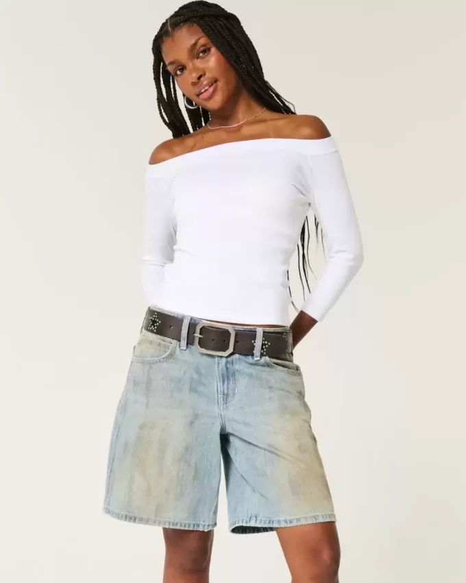 Low-Rise Tinted Mud Wash Baggy Jort Low-Rise Tinted Mud Wash Baggy Jort