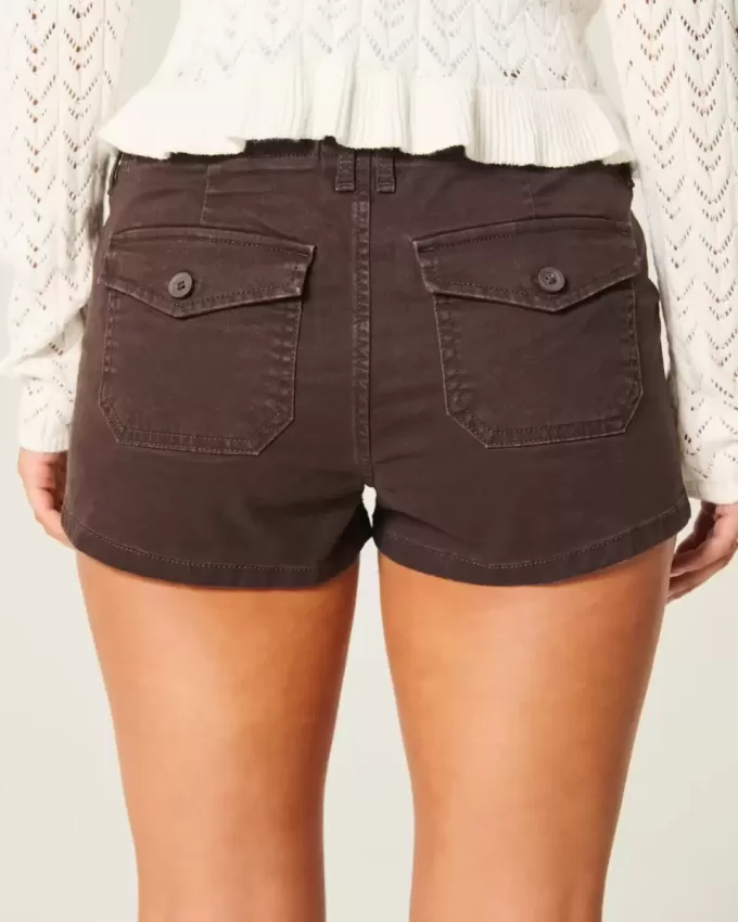 Low-Rise Twill Shortie Shorts Low-Rise Twill Shortie Shorts